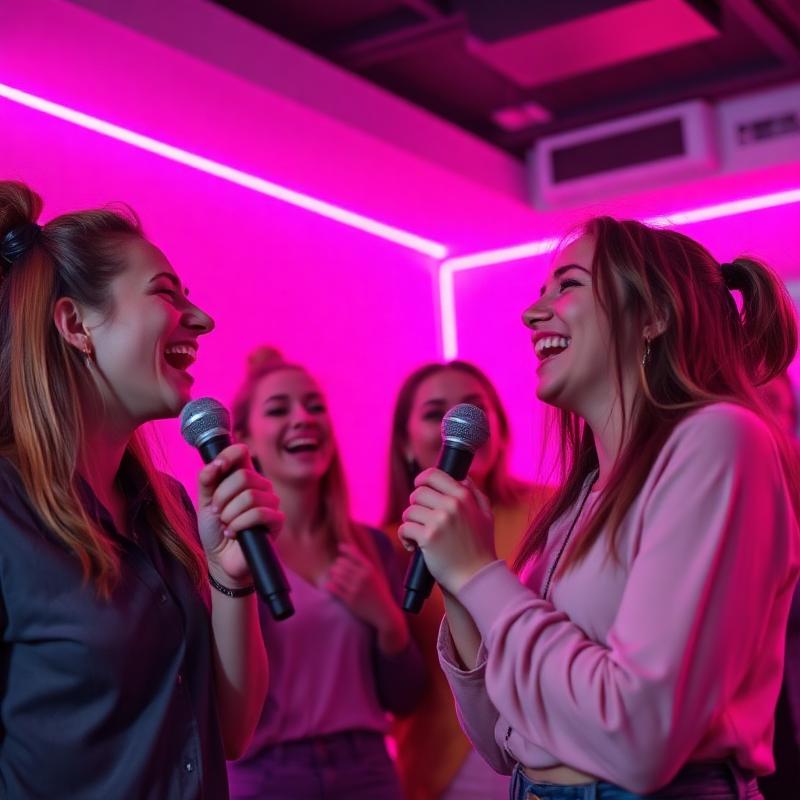 Guests singing karaoke